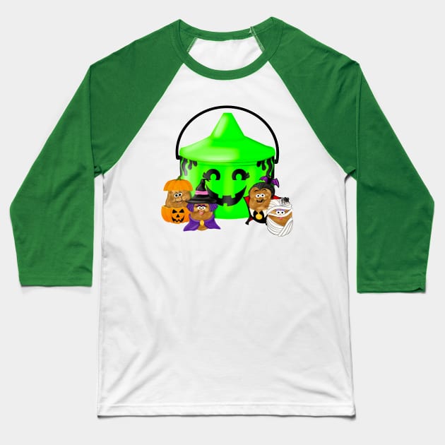 Halloween Nuggets Baseball T-Shirt by KataMartArt